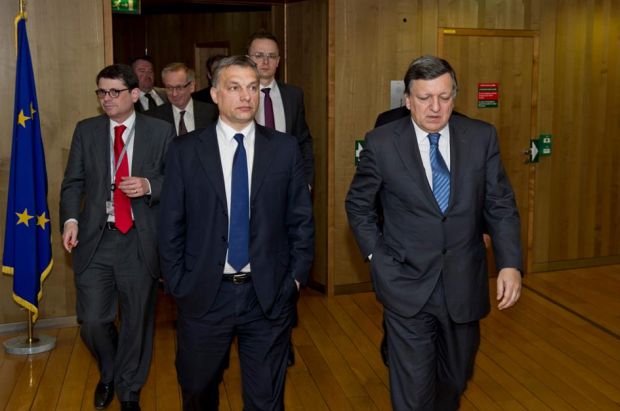 Orbán Viktor és Barroso a legutóbbi EU-csúcson