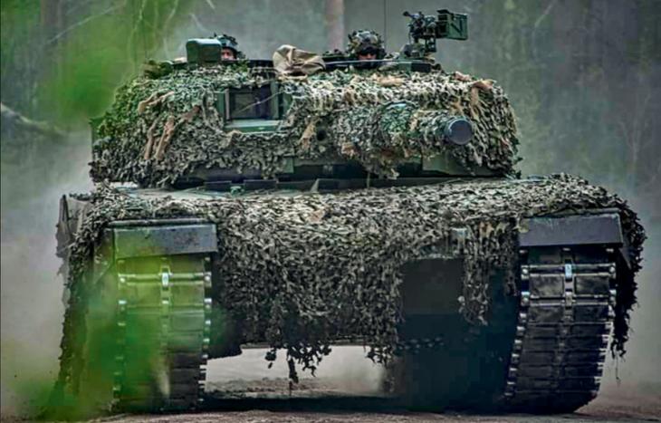 A Rheinmetall Leopard 2A4 típusú tankja, aminek az ukrajnai javításáról is szó van. Fotó: Rheinmetall.