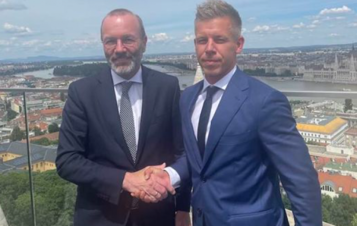 Manfred Weber és Magyar Péter Budapesten