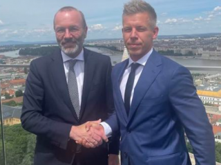 Manfred Weber és Magyar Péter Budapesten
