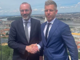 Manfred Weber és Magyar Péter Budapesten