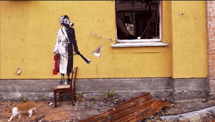 Kijevben megpróbálták ellopni Banksy egyik falfestményét