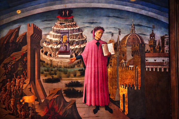 Dante és az Isteni színjáték duomo katedrális bazilika Firenzében. Fotó: depositphotos