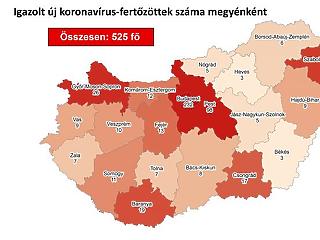 Térképen a koronavírus-fertőzöttek: Budapesten van a legtöbb beteg 