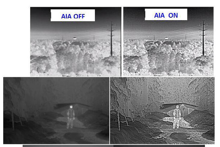 Francia gyártású, orosz harckocsikba is szerelt infravörös kamera képességeit illusztráló montázs a gyártó oldaláról