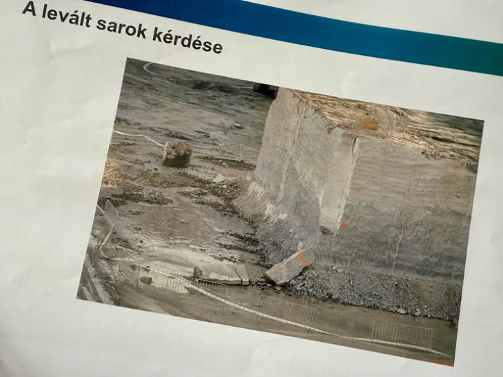 Így néz ki a kérdéses rész - január 30-án az 5. blokk munkagödrében omlás történt.
