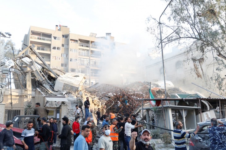 Az izraeli légicsapás helyszíne Damaszkuszban, 2024. április 1.