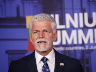 Petr Pavel cseh elnök a NATO keleti szárnya országainak csúcstalálkozóján Vilniusban 2025. június 2-án. 
