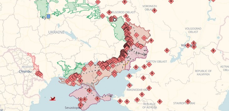 Buhruvatka a Deep State térképének középső részén, fekete-fehér körrel jelölve. Forrás: Deep State