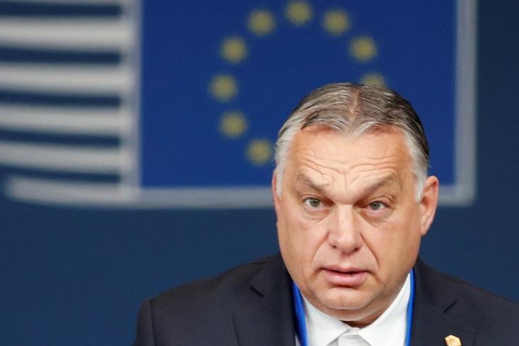 Orbán Viktor Brüsszelben az EU-csúcson 2021. december 16-án. EPA/JOHANNA GERON  