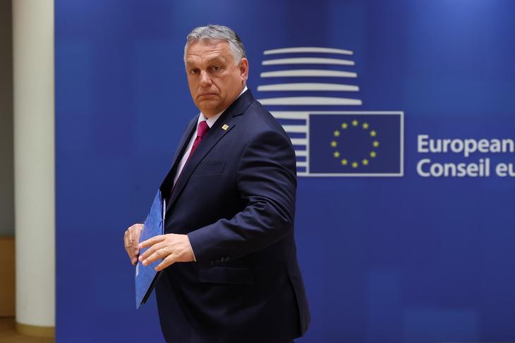 Egyelőre elérte, amit akart – Orbán Viktor a brüsszeli EU-csúcson 2022. május 30-án. Fotó: Európai Tanács