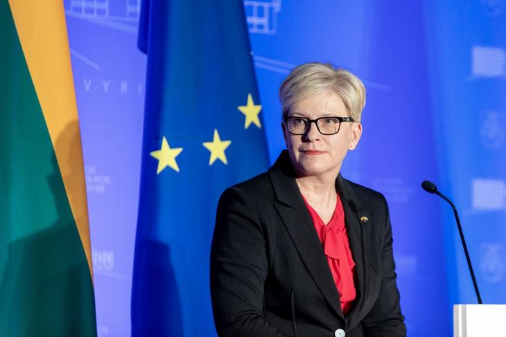 Ingrida Šimonytė litván miniszterelnök. Fotó: EPA/Laima Penek