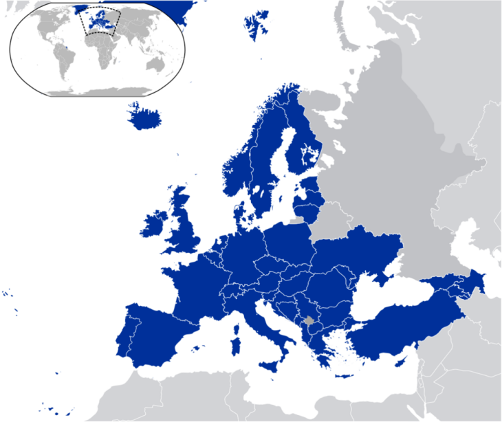 Az Európa Tanács országai 2024-ben