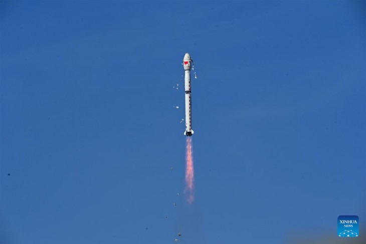 Egy Hosszú Menetelés 4-B hordozórakéta állította pályára a műholdat. Fotó: Wang Jiangbo/Xinhua
