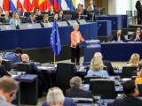 Ursula von der Leyen az EU helyzetét értékelő beszéde közben az EP-ben Strasbourgban 2023. szeptember 13-án. Fotó: EP 