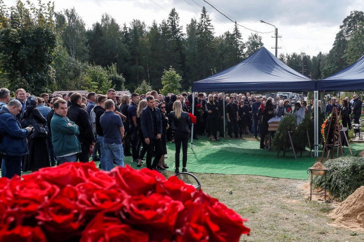 Jevgenyij Prigozsin temetése Szentpéterváron 2023. augusztus 29-én. Fotó: EPA/ANATOLY MALTSEV 