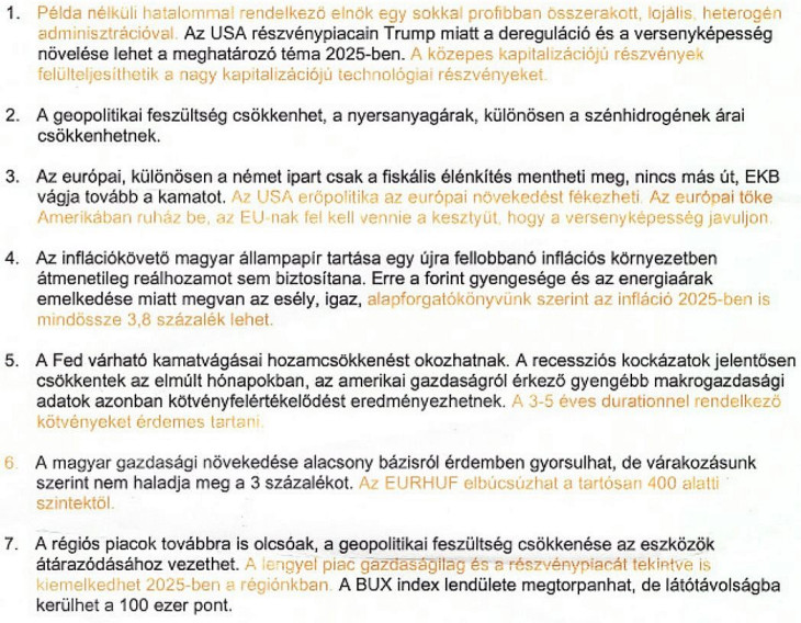 A Concorde Értékpapír Zrt. főbb gondolatai, következtetései.