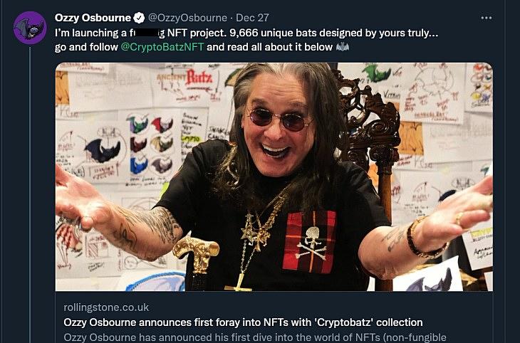 Ozzy Osbourne bemutatja (Forrás: Twitter.com)