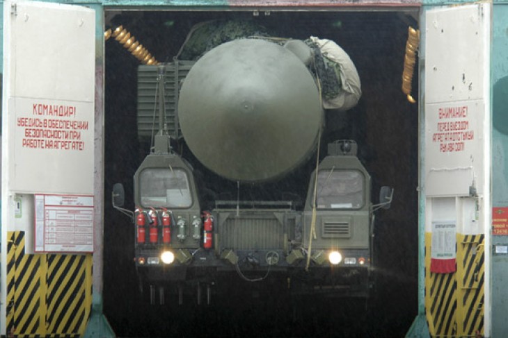 Az RS-28 Sarmat egy teszpéldánya 2018-ban. Fotó: Wikimedia
