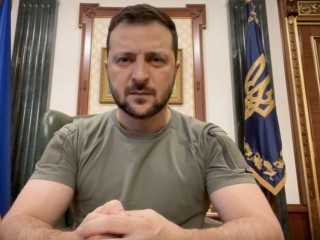 Zelenszkij az évforduló alkalmával nem videókapcsolaton jelentkezne be. Fotó: Ukrán elnöki hivatal