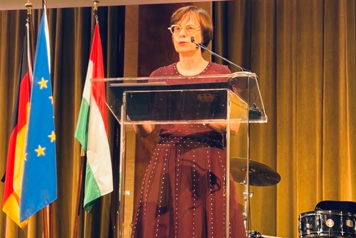 Julia Gross, Németország magyarországi nagykövete  a Német Egység Napja alkalmából rendezett fogadáson Budapesten 2023. október negyedikén. Fotó: Deutsche Botschaft Budapest