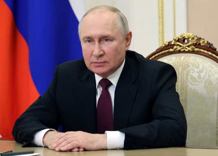 Vlagyimir Putyin orosz elnök. Fotó: MTI/AP/Kreml pool/Mihail Klimentyev