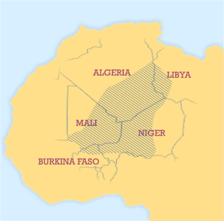 A tuaregek lakóterülete több határon is átível