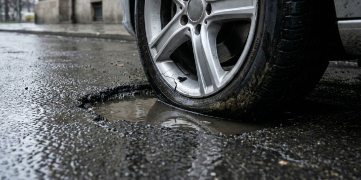 Manapság nagyon könnyen így járhat bármelyik autós. Érdemes rendőrt hívni, de még jobb lenne magasabb műszaki állapotban tartani az úthálózatot