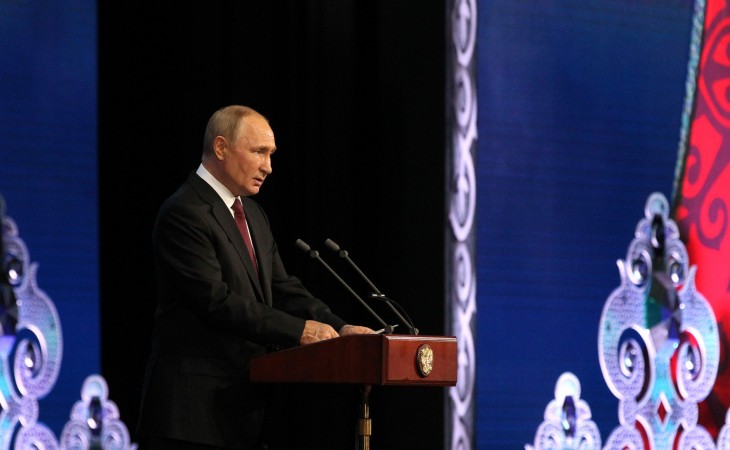 Vlagyimir Putyin egy korábbi beszéde közben - Fotó: Kreml