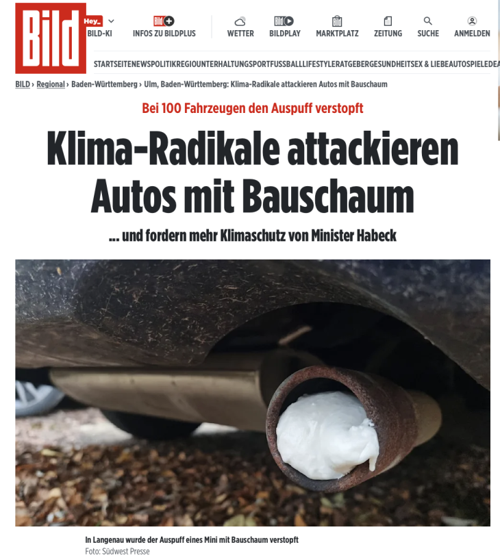 A Bild rögtön a klímaaktivistákra húzta a vizes lepedőt, tévesen...