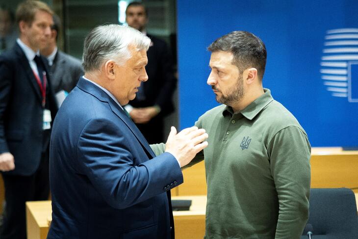 Orbán Viktor és Volodimir Zelenszkij ukrán elnök diskurzusa egy korábbi EU-csúcson