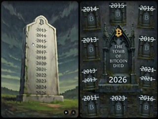 A bitcoin sírkövei. Forrás: Grok, régi ötlet alapján.