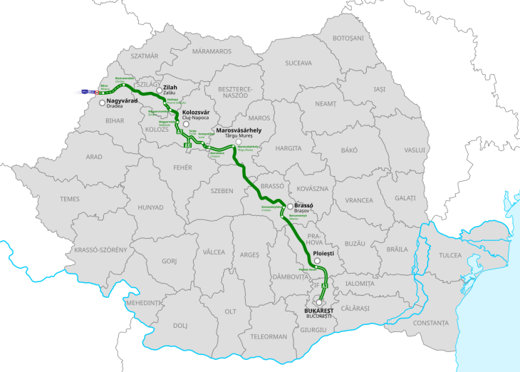 Az A3-as autópálya a magyar határt Bukaresttel köti össze