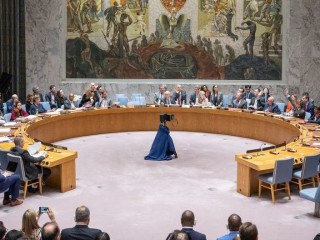 Az ENSZ Biztonsági Tanácsa szavaz a gázai helyzettel kapcsolatban 2023. október 25-én. Fotó: ENSZ/Eskinder Debebe