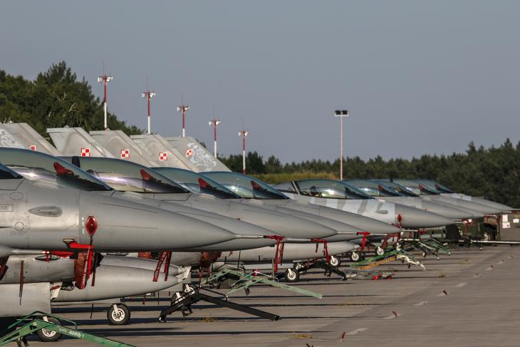 A lengyel légierő F-16 Fighting Falconjai is védik a NATO légterét. Fotó: Depositphotos