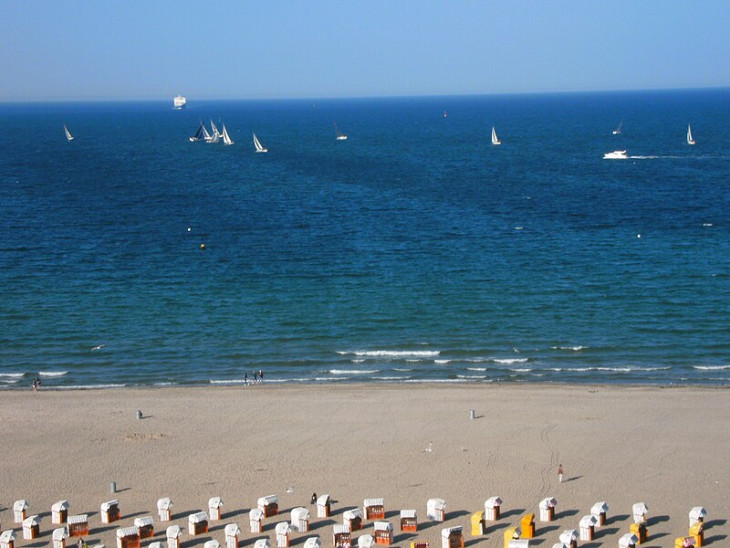 Travemünde strandja a Balti-tengernél