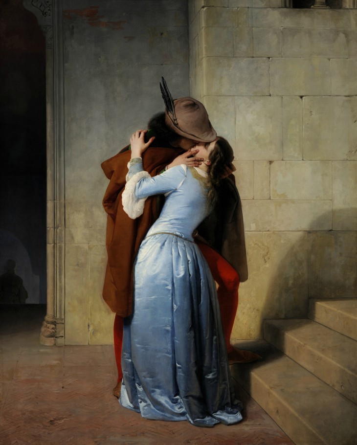 Francesco Hayez: A csók. Fotó: Wikipédia/Pinacoteca de Brera