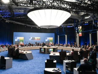 A NATO kétnapos vilniusi csúcstalálkozójának első napi ülése 2023. július 11-én. Fotó: MTI/EPA/Filip Singer