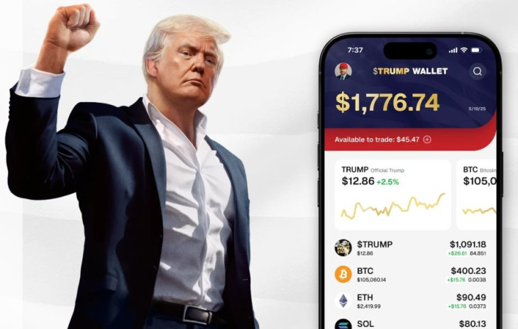 A Trumpwallet oldal részlete.