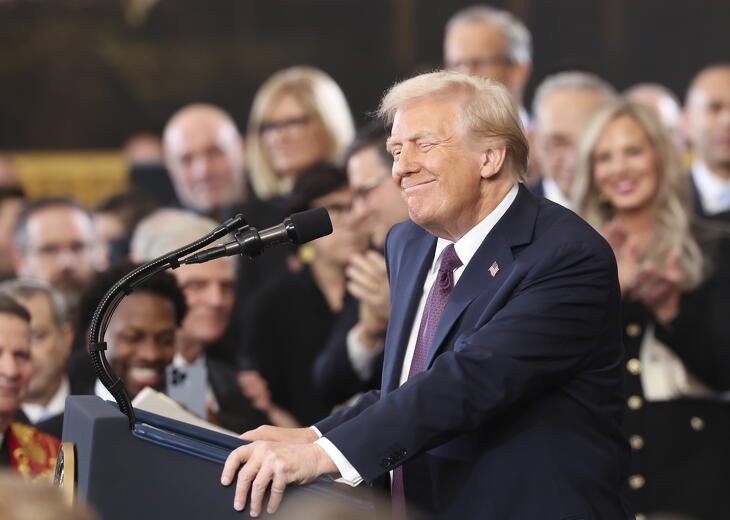 Donald Trump amerikai elnök elégedett magával