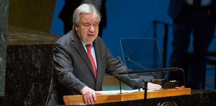  António Guterres ENSZ-főtitkár beszédet tartott a világszervezet idei céljairól New Yorkban. Fotó: ENSZ