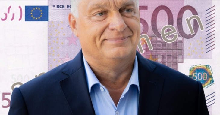 Orbán Viktor egy eurós bankjegyen