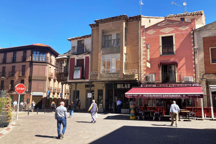Medina de Rioseco – a sétálóutca jobbra kezdődik a kávézókkal