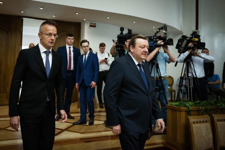 Szijjártó Péter és Szergej Alejnyik belarusz külügyminiszter Minszkben 2024. május 29-én 