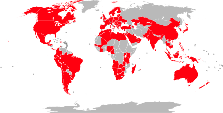 Az ABB jelenléte a világban, 2022