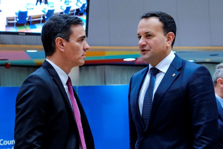 Pedro Sánchez és Leo Varadkar egy EU-csúcson. Fotó: Európai Tanács 