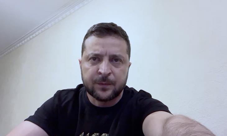 Egy kép Volodimir Zelenszkij szombati videójából. Fotó: ukrán elnöki hivatal 