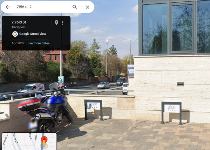 A Google Maps képe a Zöld utca 2-ről