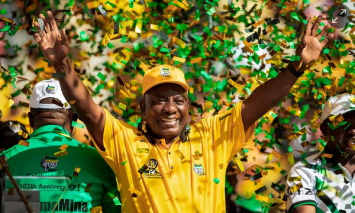Korábban Cyril Ramaphosa elnök önfeledten nézhetett a választások elé. Johannesburg 2019. Gianluigi Guercia/AFP/Getty Images