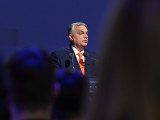  Orbán Viktor miniszterelnök beszédet mond a XXI. Század Intézet és a Mathias Corvinus Collegium Sikeres magyar elnökség 2024 - Esély az Európai Uniónak című budapesti konferenciáján 2025. január 20-án